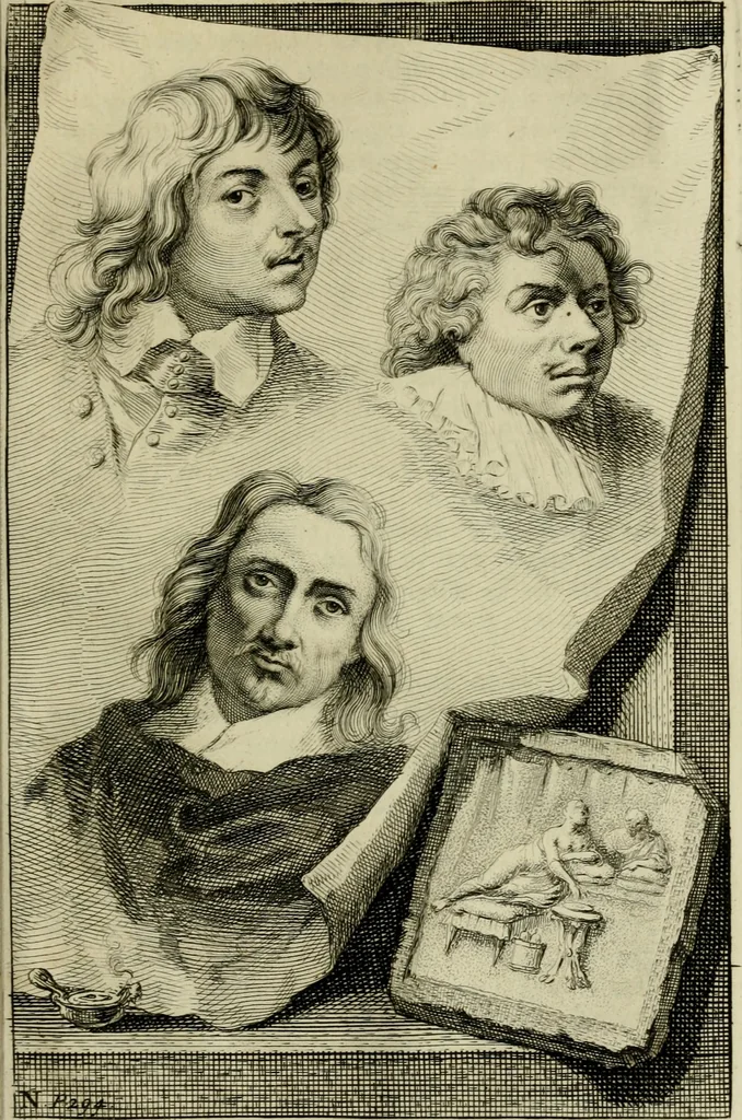 An illustration from De groote schouburgh der Nederlantsche konstschilders en schilderessen : waar van 'er veele met hunne beeltenissen ten tooneel verschynen, en hun levensgedrag en konstwerken beschreven worden: zynde een vervolg op het Schilderboek van K. v. Mander ..., 1753, leaf 342