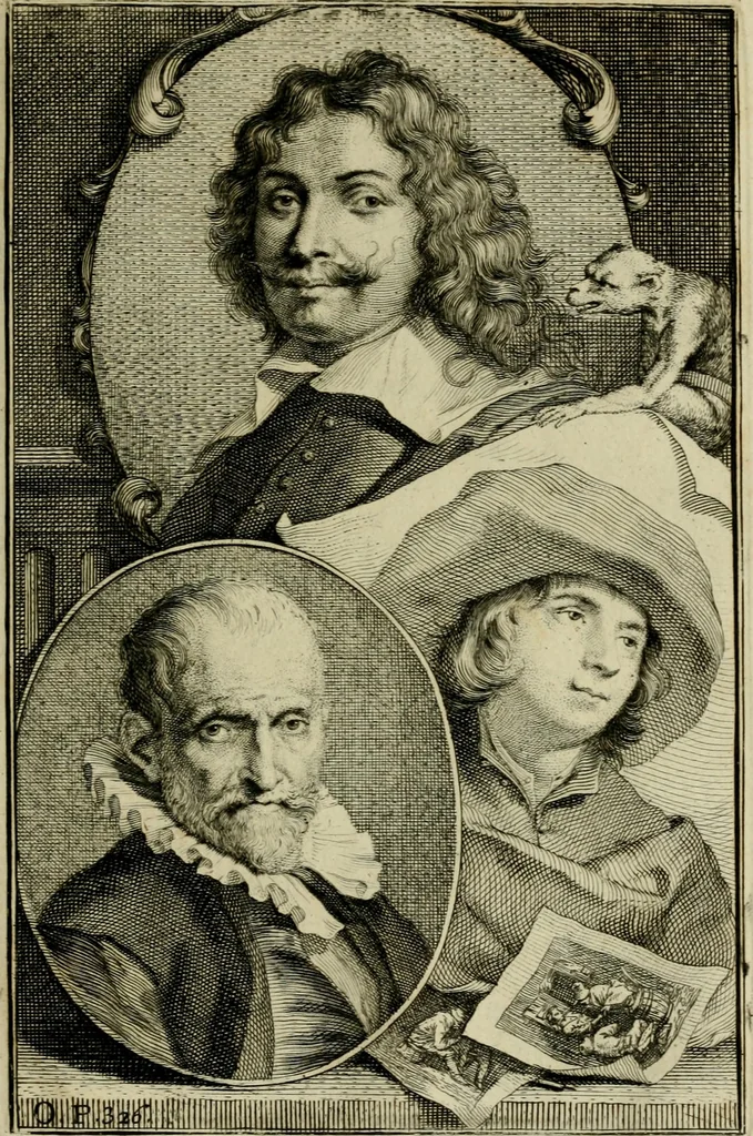 An illustration from De groote schouburgh der Nederlantsche konstschilders en schilderessen : waar van 'er veele met hunne beeltenissen ten tooneel verschynen, en hun levensgedrag en konstwerken beschreven worden: zynde een vervolg op het Schilderboek van K. v. Mander ..., 1753, leaf 376