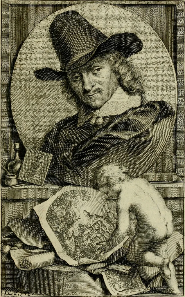 An illustration from De groote schouburgh der Nederlantsche konstschilders en schilderessen : waar van 'er veele met hunne beeltenissen ten tooneel verschynen, en hun levensgedrag en konstwerken beschreven worden: zynde een vervolg op het Schilderboek van K. v. Mander ..., 1753, leaf 402