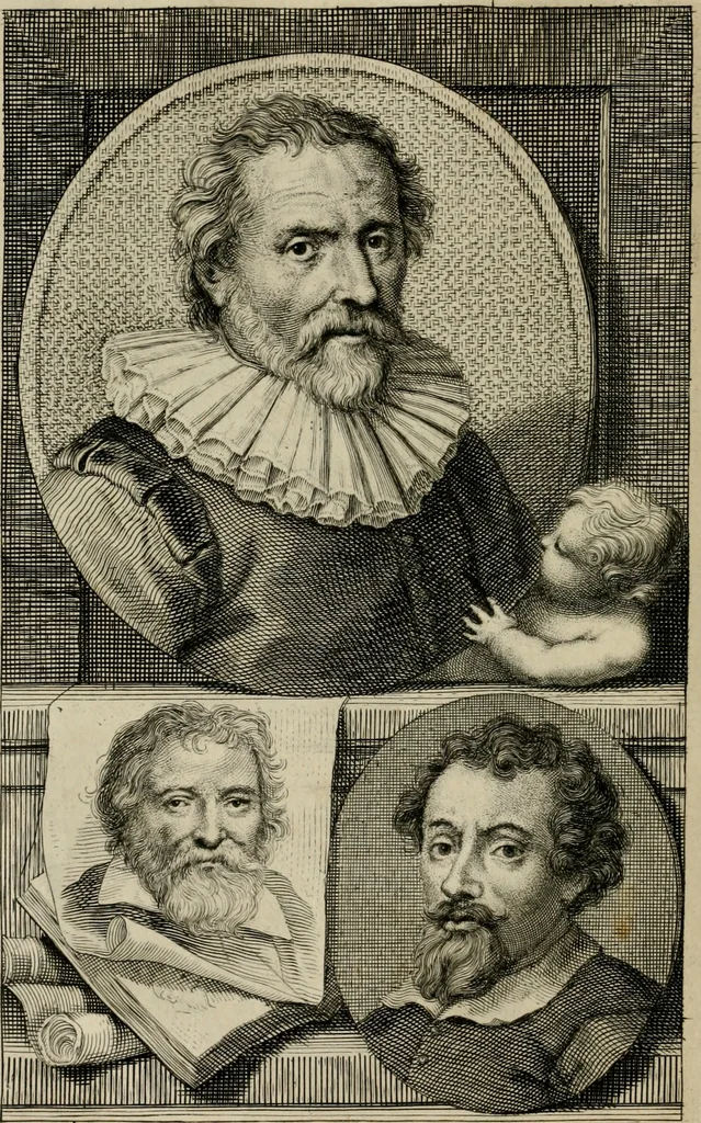 An illustration from De groote schouburgh der Nederlantsche konstschilders en schilderessen : waar van 'er veele met hunne beeltenissen ten tooneel verschynen, en hun levensgedrag en konstwerken beschreven worden: zynde een vervolg op het Schilderboek van K. v. Mander ..., 1753, leaf 69