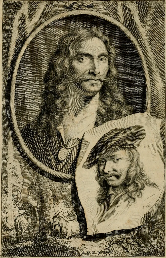 An illustration from De groote schouburgh der Nederlantsche konstschilders en schilderessen : waar van 'er veele met hunne beeltenissen ten tooneel verschynen, en hun levensgedrag en konstwerken beschreven worden: zynde een vervolg op het Schilderboek van K. v. Mander ..., 1753, leaf 307