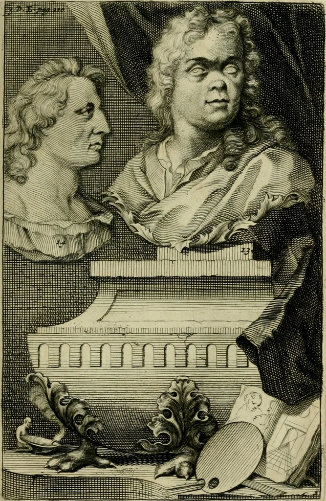 An illustration from De groote schouburgh der Nederlantsche konstschilders en schilderessen : waar van 'er veele met hunne beeltenissen ten tooneel verschynen, en hun levensgedrag en konstwerken beschreven worden: zynde een vervolg op het Schilderboek van K. v. Mander ..., 1753, leaf 126