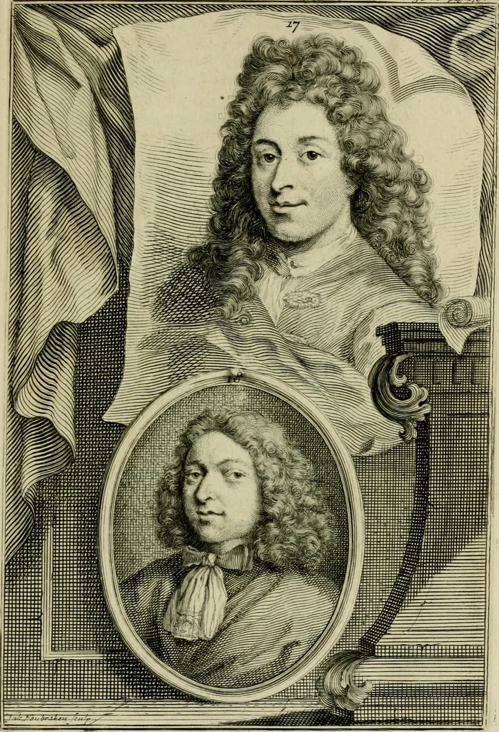 An illustration from De groote schouburgh der Nederlantsche konstschilders en schilderessen : waar van 'er veele met hunne beeltenissen ten tooneel verschynen, en hun levensgedrag en konstwerken beschreven worden: zynde een vervolg op het Schilderboek van K. v. Mander ..., 1753, leaf 196