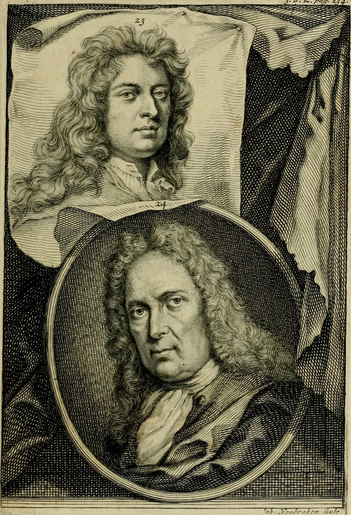An illustration from De groote schouburgh der Nederlantsche konstschilders en schilderessen : waar van 'er veele met hunne beeltenissen ten tooneel verschynen, en hun levensgedrag en konstwerken beschreven worden: zynde een vervolg op het Schilderboek van K. v. Mander ..., 1753, leaf 262