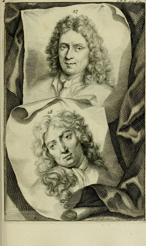 An illustration from De groote schouburgh der Nederlantsche konstschilders en schilderessen : waar van 'er veele met hunne beeltenissen ten tooneel verschynen, en hun levensgedrag en konstwerken beschreven worden: zynde een vervolg op het Schilderboek van K. v. Mander ..., 1753, leaf 314