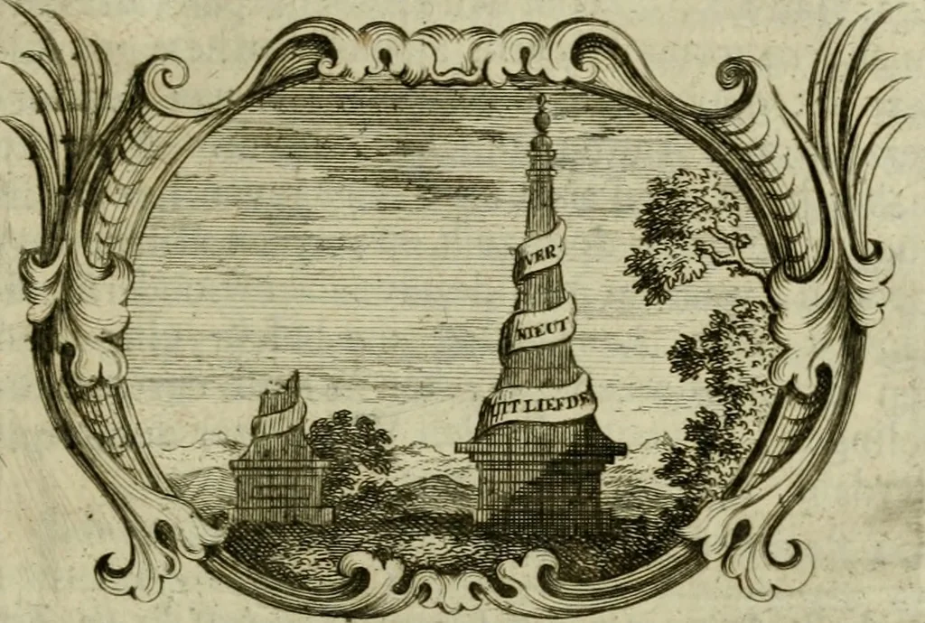 An illustration from De groote schouburgh der Nederlantsche konstschilders en schilderessen : waar van 'er veele met hunne beeltenissen ten tooneel verschynen, en hun levensgedrag en konstwerken beschreven worden: zynde een vervolg op het Schilderboek van K. v. Mander ..., 1753, leaf 368