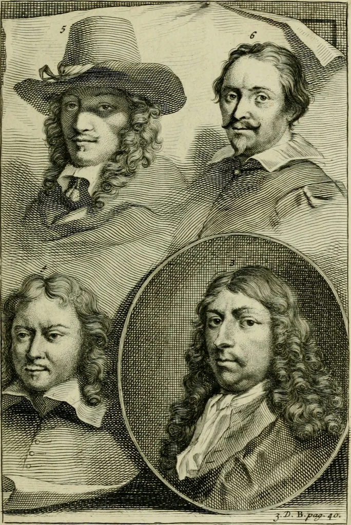 An illustration from De groote schouburgh der Nederlantsche konstschilders en schilderessen : waar van 'er veele met hunne beeltenissen ten tooneel verschynen, en hun levensgedrag en konstwerken beschreven worden: zynde een vervolg op het Schilderboek van K. v. Mander ..., 1753, leaf 50