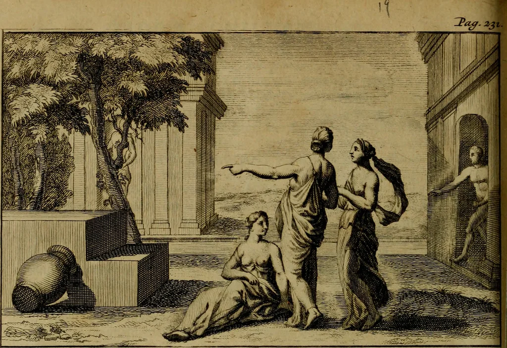 An illustration from Groot schilderboek : waar in de schilderkonst in al haar deelen grondig werd onderweezen, ook door redeneeringen en printverbeeldingen verklaard : met voorbeelden uyt de beste konst-stukken der oude en nieuwe puyk-schilderen bevestigd : en derzelver wel- en misstand aangeweezen, 1712, leaf 283