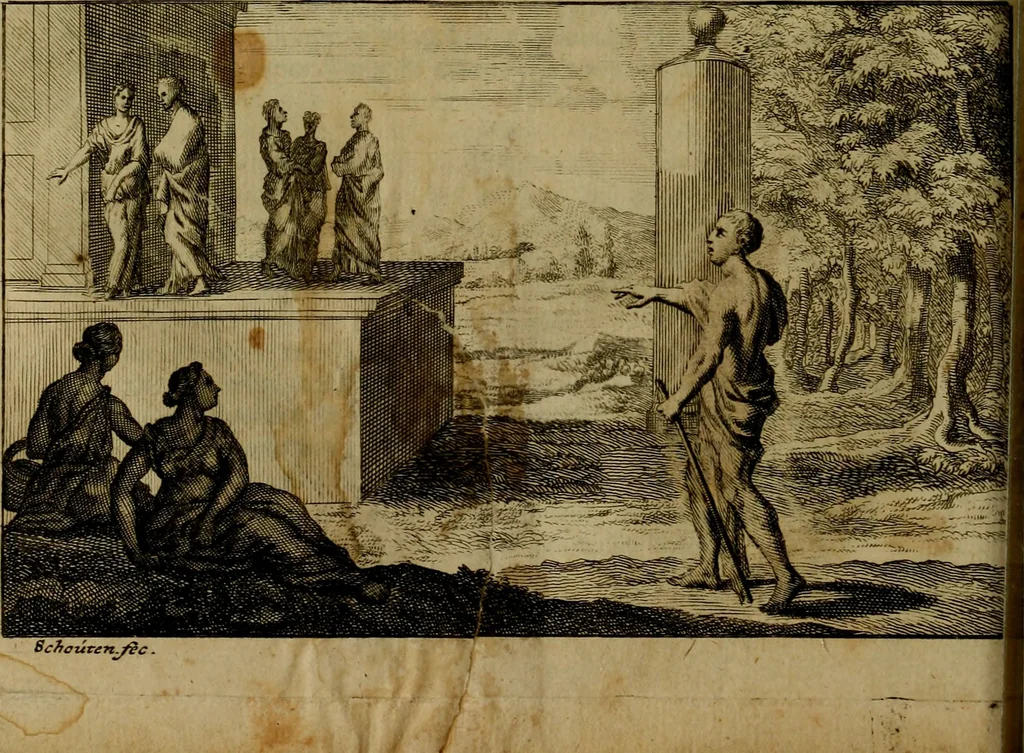 An illustration from Groot schilderboek : waar in de schilderkonst in al haar deelen grondig werd onderweezen, ook door redeneeringen en printverbeeldingen verklaard : met voorbeelden uyt de beste konst-stukken der oude en nieuwe puyk-schilderen bevestigd : en derzelver wel- en misstand aangeweezen, 1712, leaf 283