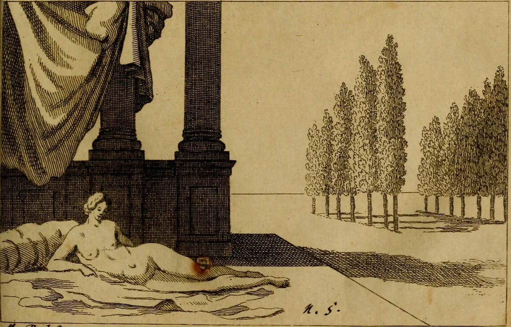 An illustration from Groot schilderboek : waar in de schilderkonst in al haar deelen grondig werd onderweezen, ook door redeneeringen en printverbeeldingen verklaard : met voorbeelden uyt de beste konst-stukken der oude en nieuwe puyk-schilderen bevestigd : en derzelver wel- en misstand aangeweezen, 1712, leaf 296
