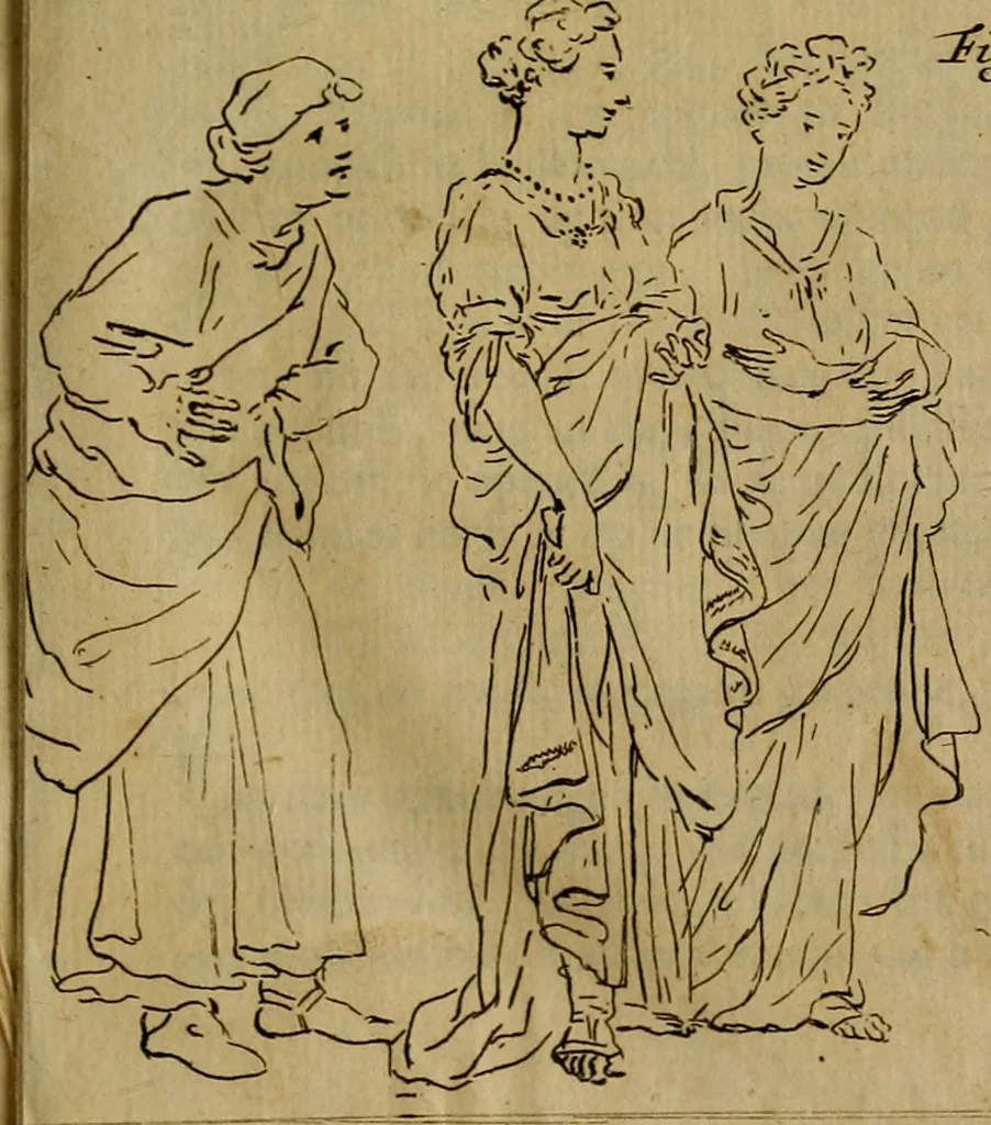 An illustration from Groot schilderboek : waar in de schilderkonst in al haar deelen grondig werd onderweezen, ook door redeneeringen en printverbeeldingen verklaard : met voorbeelden uyt de beste konst-stukken der oude en nieuwe puyk-schilderen bevestigd : en derzelver wel- en misstand aangeweezen, 1712, leaf 86
