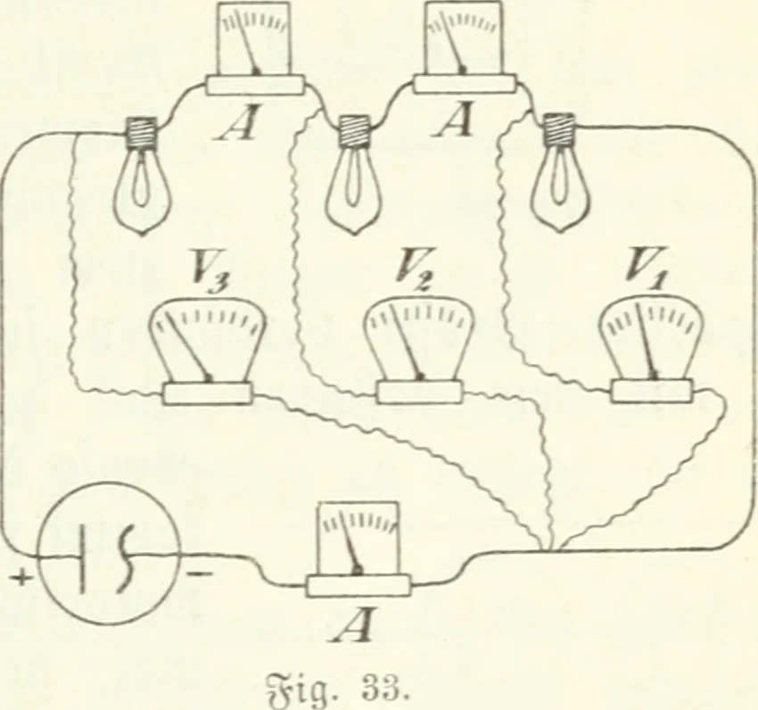 An illustration from Grundlagen der Elekrotechnik, 1907, leaf 44