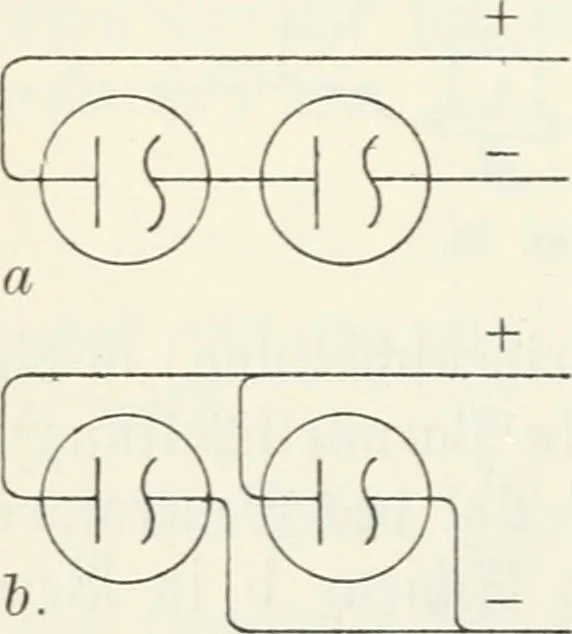An illustration from Grundlagen der Elekrotechnik, 1907, leaf 45