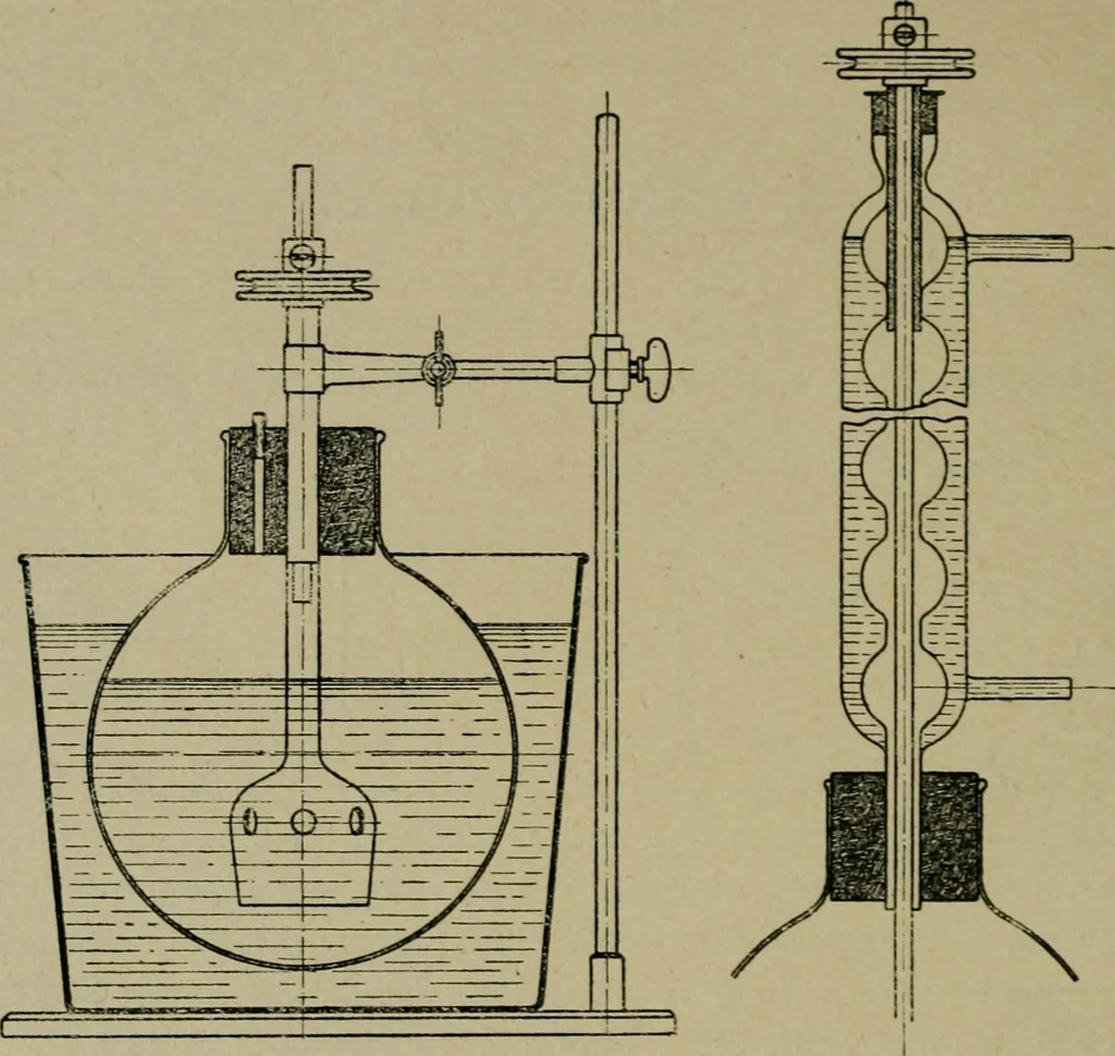 An illustration from Grundlegende operationen der farbenchemie, 1920, leaf 135
