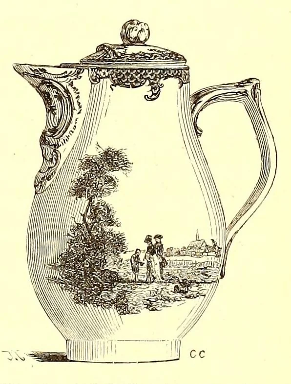 An illustration from Grundriss der keramik in bezug auf das kunstgewerbe. Eine historische darstellung ihres entwickelungsganges in Europa, dem Orient und Ostasien von den ältesten zeiten bis auf die gegenwart. Ein zuverlässiger führer für kunstfreunde, sammler, fabrikanten, modelleure und gewerbeschulen wie auchals ergänzung zur kunstgeschichte, 1879, leaf 865