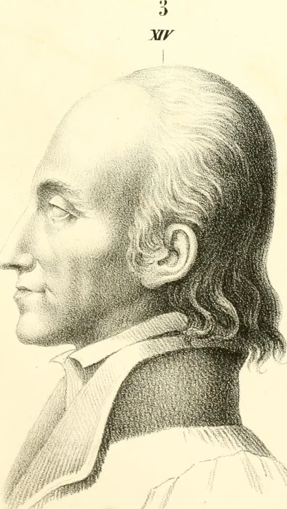 An illustration from Grundzüge der Phrenologie; oder, Anleitung zum Studium dieser Wissenschaft, mit Berücksichtigung der neueren Forschungen auf dem Gebiete der Physiologie und Psychologie, 1856, leaf 628
