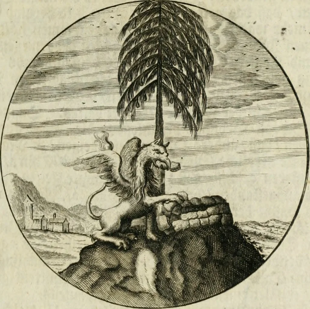 An illustration from Gryphus principalis, sive, Typus boni principis : XII titulis repræsentatus et reverendissimo ... Ioanni Philippo, S.R.I. principi, episcopo Herbipolensi ... oblatus humillime, 1712, leaf 10