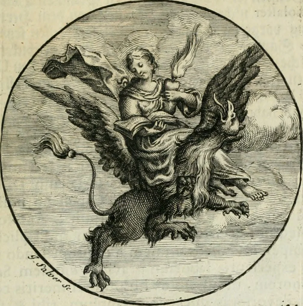 An illustration from Gryphus principalis, sive, Typus boni principis : XII titulis repræsentatus et reverendissimo ... Ioanni Philippo, S.R.I. principi, episcopo Herbipolensi ... oblatus humillime, 1712, leaf 110