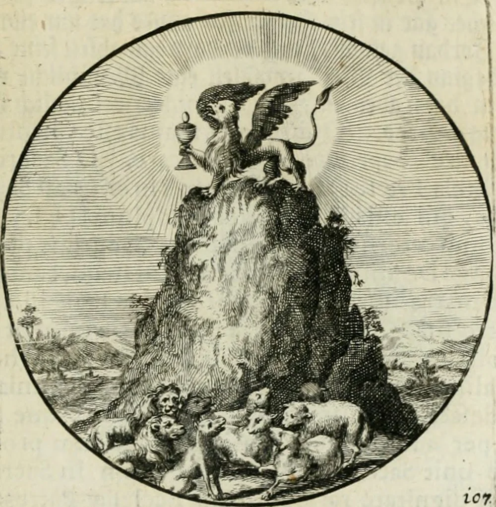An illustration from Gryphus principalis, sive, Typus boni principis : XII titulis repræsentatus et reverendissimo ... Ioanni Philippo, S.R.I. principi, episcopo Herbipolensi ... oblatus humillime, 1712, leaf 112