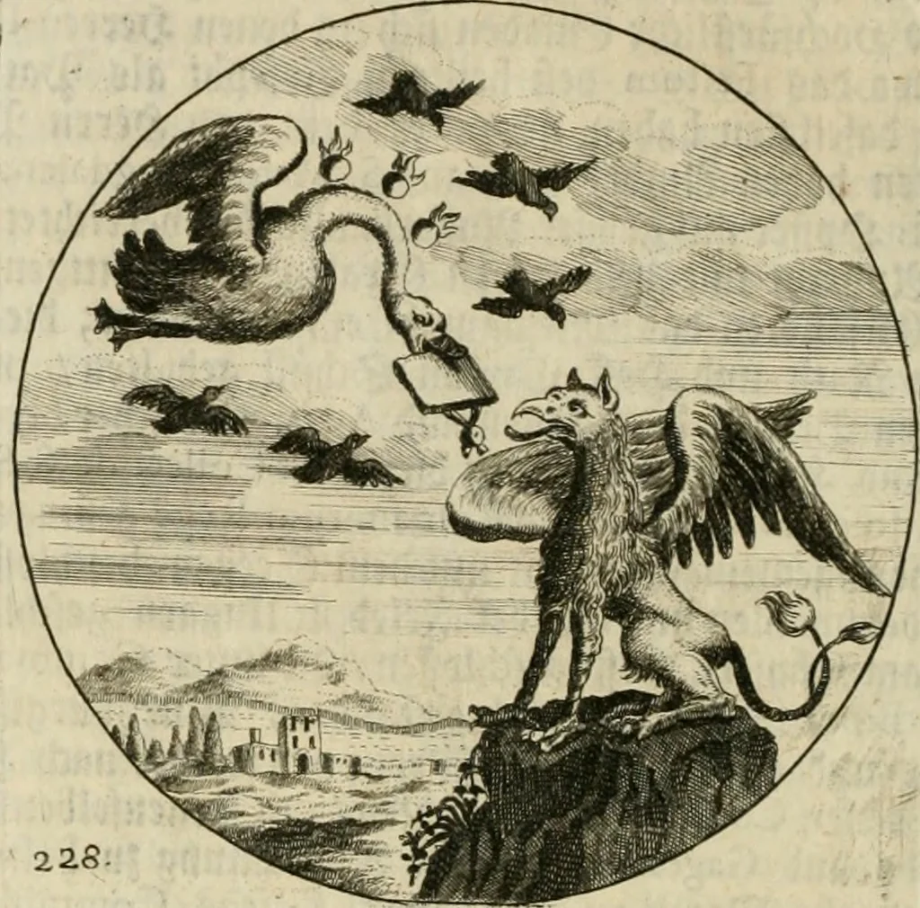 An illustration from Gryphus principalis, sive, Typus boni principis : XII titulis repræsentatus et reverendissimo ... Ioanni Philippo, S.R.I. principi, episcopo Herbipolensi ... oblatus humillime, 1712, leaf 233