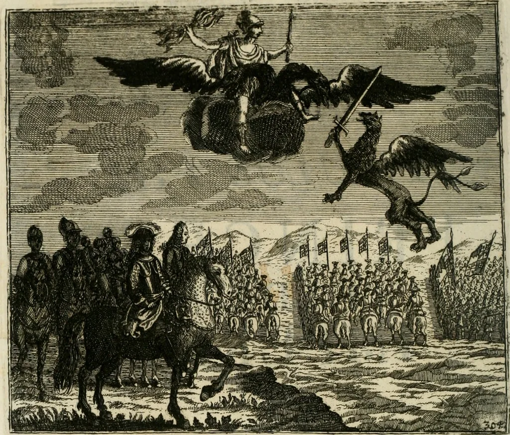 An illustration from Gryphus principalis, sive, Typus boni principis : XII titulis repræsentatus et reverendissimo ... Ioanni Philippo, S.R.I. principi, episcopo Herbipolensi ... oblatus humillime, 1712, leaf 313