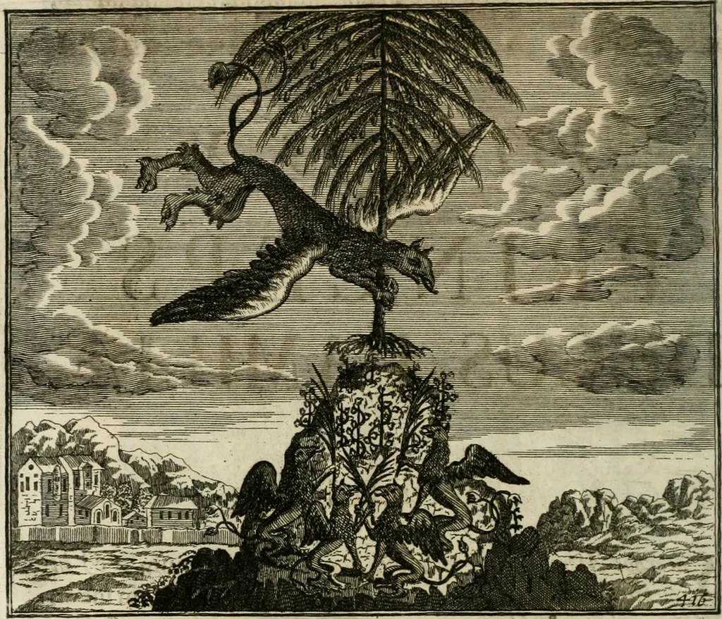 An illustration from Gryphus principalis, sive, Typus boni principis : XII titulis repræsentatus et reverendissimo ... Ioanni Philippo, S.R.I. principi, episcopo Herbipolensi ... oblatus humillime, 1712, leaf 425
