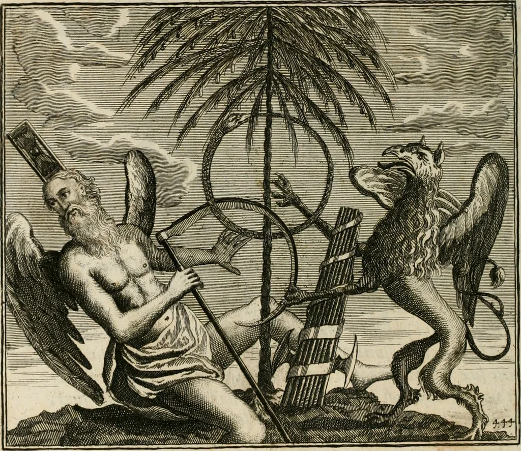 An illustration from Gryphus principalis, sive, Typus boni principis : XII titulis repræsentatus et reverendissimo ... Ioanni Philippo, S.R.I. principi, episcopo Herbipolensi ... oblatus humillime, 1712, leaf 453
