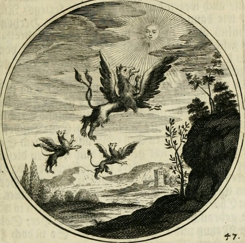 An illustration from Gryphus principalis, sive, Typus boni principis : XII titulis repræsentatus et reverendissimo ... Ioanni Philippo, S.R.I. principi, episcopo Herbipolensi ... oblatus humillime, 1712, leaf 52