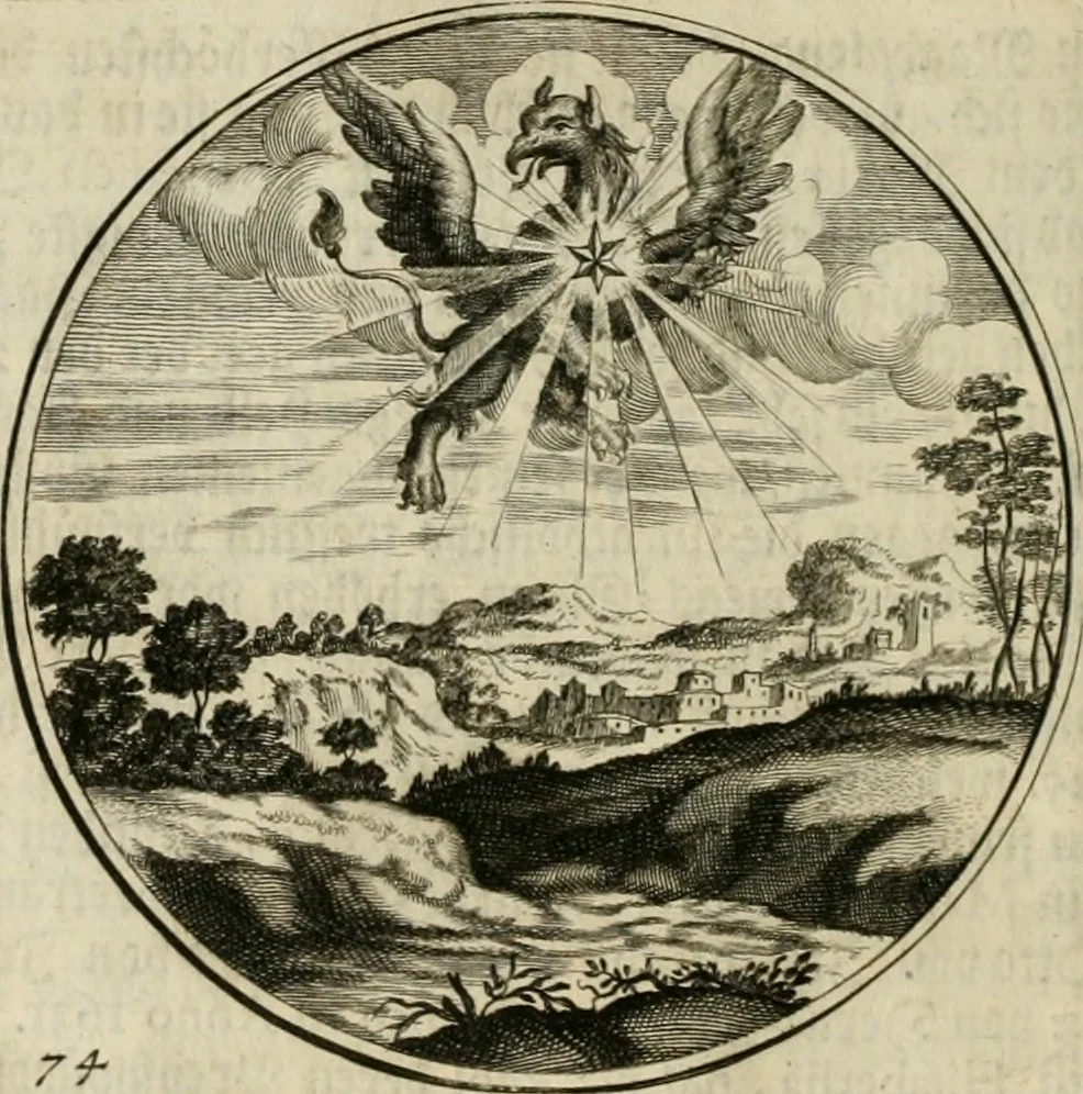 An illustration from Gryphus principalis, sive, Typus boni principis : XII titulis repræsentatus et reverendissimo ... Ioanni Philippo, S.R.I. principi, episcopo Herbipolensi ... oblatus humillime, 1712, leaf 79