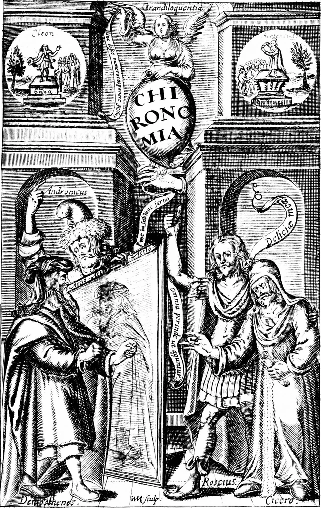 An illustration from Chirologia, or, The naturall language of the hand c [microform] : composed of the speaking motions, and discoursing gestures thereof : whereunto is added, Chironomia, or, The art of manual rhetoricke, consisting of the naturall expressions, digested by art in the hand ... : with types, or chyrograms, a long-wish'd for illustration of this argument, 1644, leaf 228