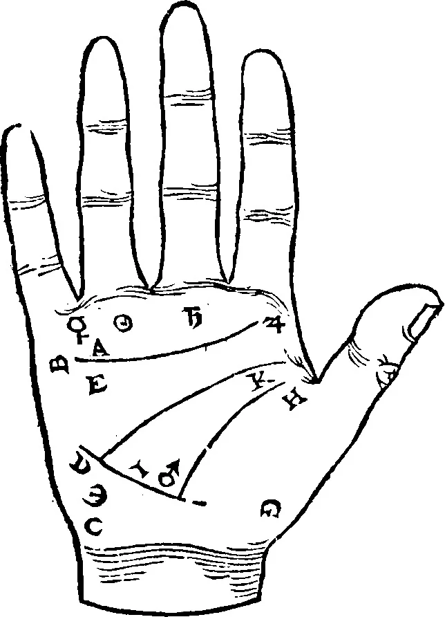 An illustration from Chiromantia., 1546, leaf 14