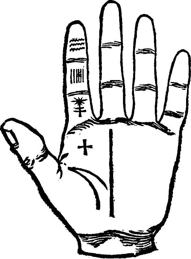 An illustration from Chiromantia., 1546, leaf 69