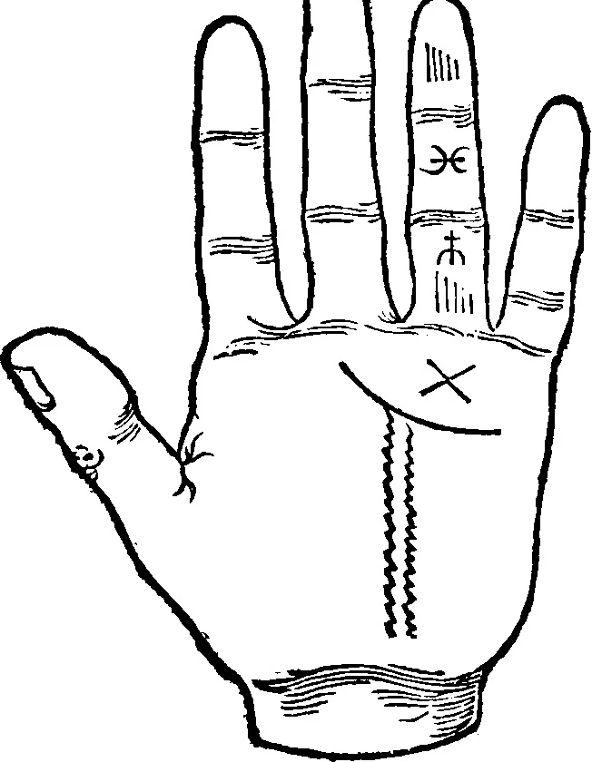 An illustration from Chiromantia., 1546, leaf 77