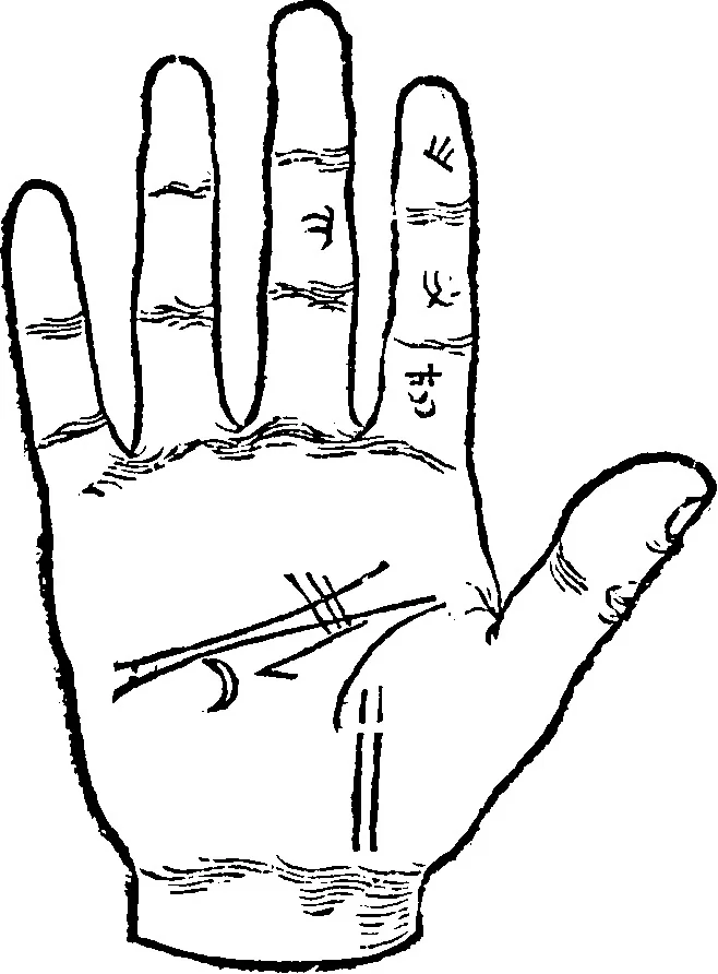 An illustration from Chiromantia., 1546, leaf 91