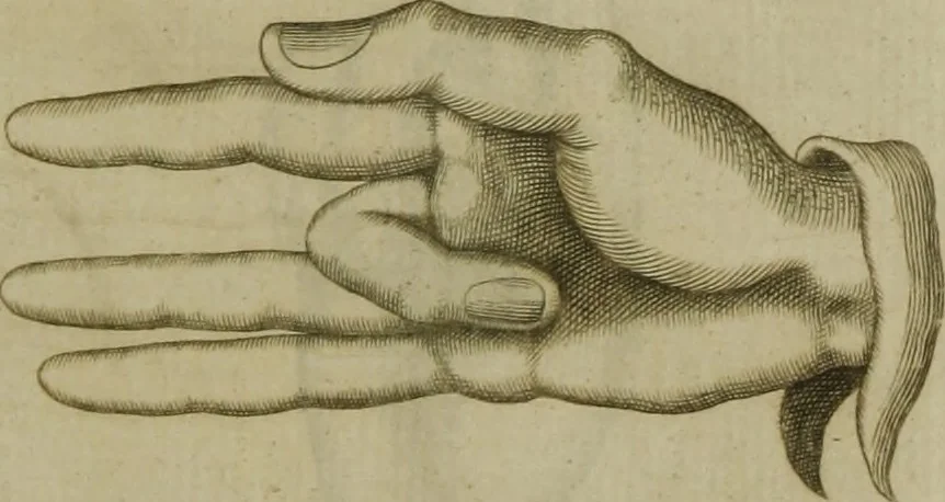 An illustration from Reduction de las letras y arte para enseñar a [h]ablar los mudos, 1620, leaf 166