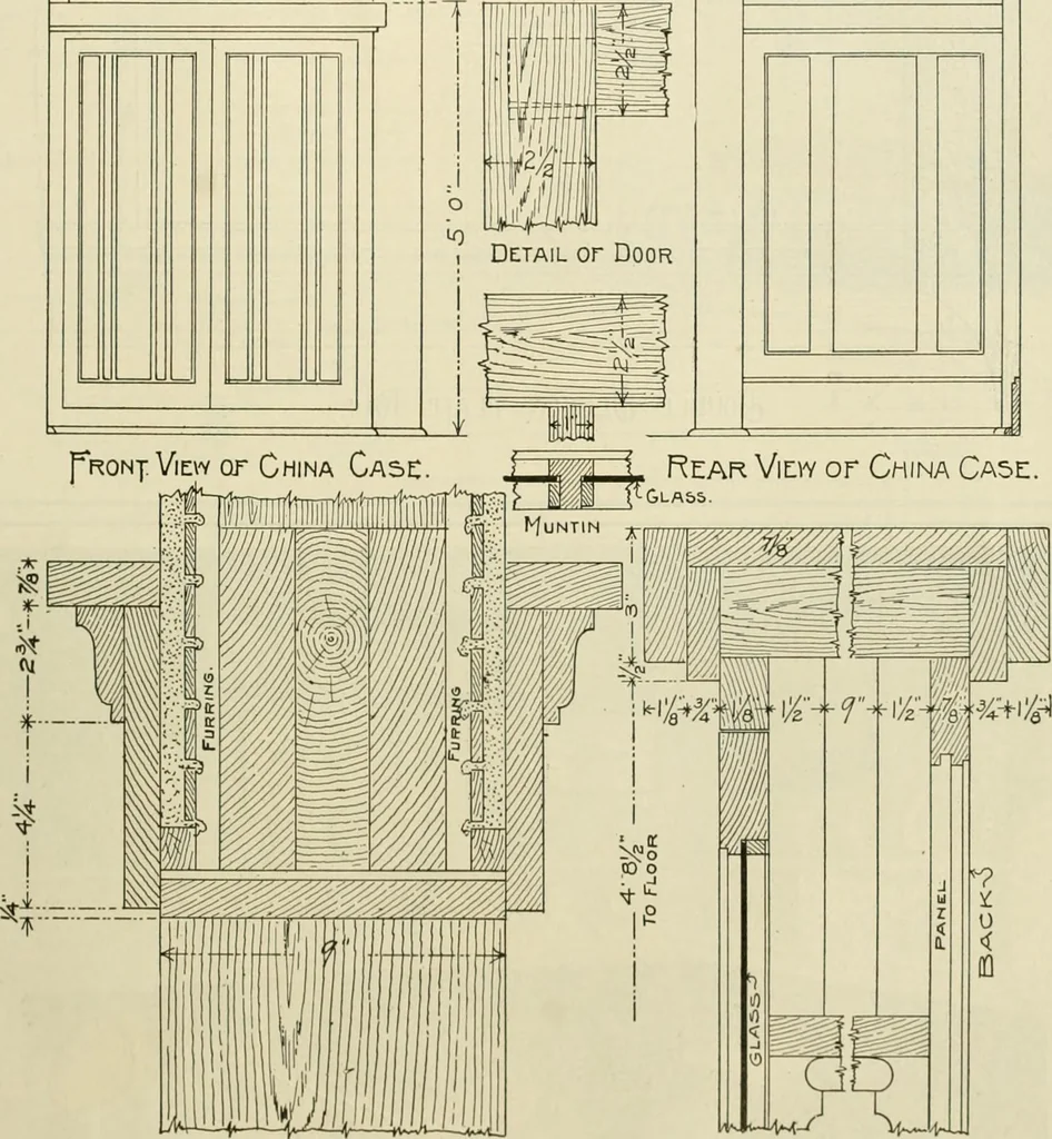 An illustration from Guaranteed building plans with interior views and details : a standard collection of new, original and artistic designs of cottages, bungalows, residences and flats of frame, brick, cement, plaster, concrete blocks, hollow tile, stucco, etc. and farm buildings of all descriptions together with interior and exterior details and interior views arranged and described by William A. Radford., 1915, leaf 178