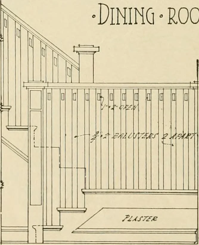 An illustration from Guaranteed building plans with interior views and details : a standard collection of new, original and artistic designs of cottages, bungalows, residences and flats of frame, brick, cement, plaster, concrete blocks, hollow tile, stucco, etc. and farm buildings of all descriptions together with interior and exterior details and interior views arranged and described by William A. Radford., 1915, leaf 19