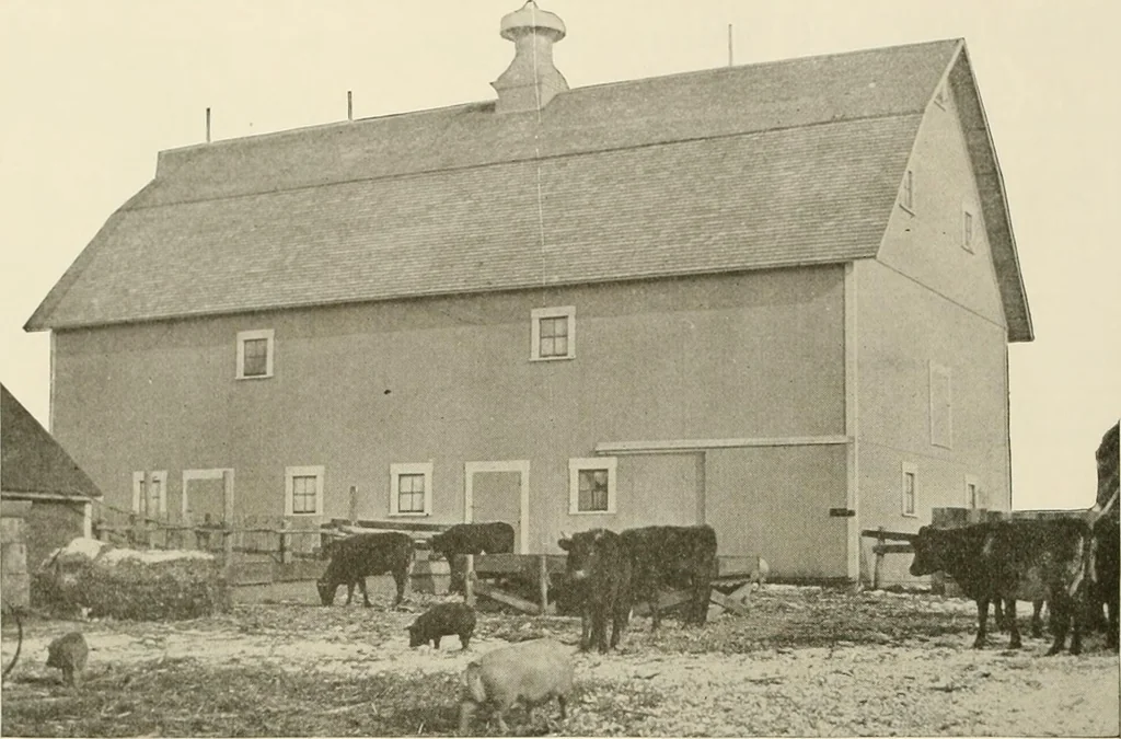 An illustration from Guaranteed building plans with interior views and details : a standard collection of new, original and artistic designs of cottages, bungalows, residences and flats of frame, brick, cement, plaster, concrete blocks, hollow tile, stucco, etc. and farm buildings of all descriptions together with interior and exterior details and interior views arranged and described by William A. Radford., 1915, leaf 205