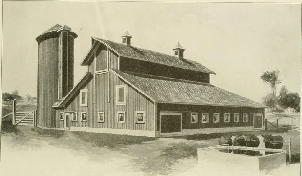 An illustration from Guaranteed building plans with interior views and details : a standard collection of new, original and artistic designs of cottages, bungalows, residences and flats of frame, brick, cement, plaster, concrete blocks, hollow tile, stucco, etc. and farm buildings of all descriptions together with interior and exterior details and interior views arranged and described by William A. Radford., 1915, leaf 206