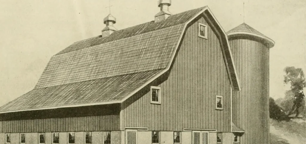 An illustration from Guaranteed building plans with interior views and details : a standard collection of new, original and artistic designs of cottages, bungalows, residences and flats of frame, brick, cement, plaster, concrete blocks, hollow tile, stucco, etc. and farm buildings of all descriptions together with interior and exterior details and interior views arranged and described by William A. Radford., 1915, leaf 208