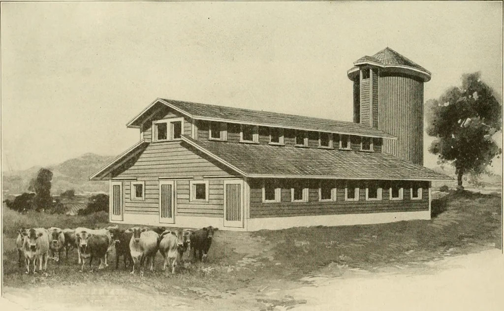 An illustration from Guaranteed building plans with interior views and details : a standard collection of new, original and artistic designs of cottages, bungalows, residences and flats of frame, brick, cement, plaster, concrete blocks, hollow tile, stucco, etc. and farm buildings of all descriptions together with interior and exterior details and interior views arranged and described by William A. Radford., 1915, leaf 209