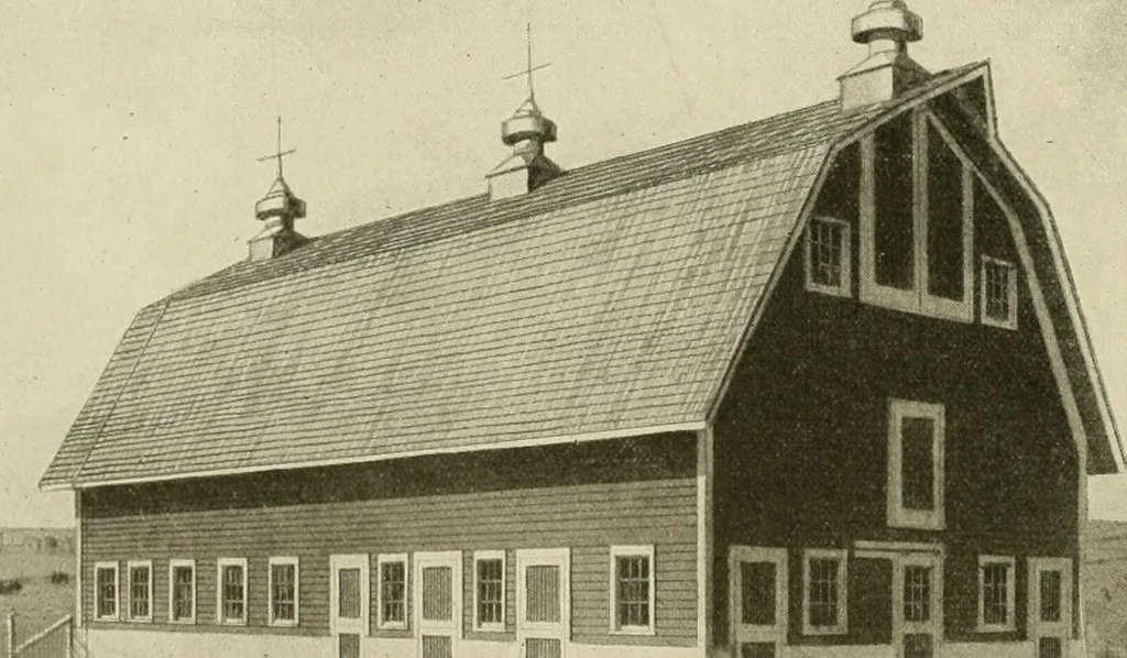 An illustration from Guaranteed building plans with interior views and details : a standard collection of new, original and artistic designs of cottages, bungalows, residences and flats of frame, brick, cement, plaster, concrete blocks, hollow tile, stucco, etc. and farm buildings of all descriptions together with interior and exterior details and interior views arranged and described by William A. Radford., 1915, leaf 211