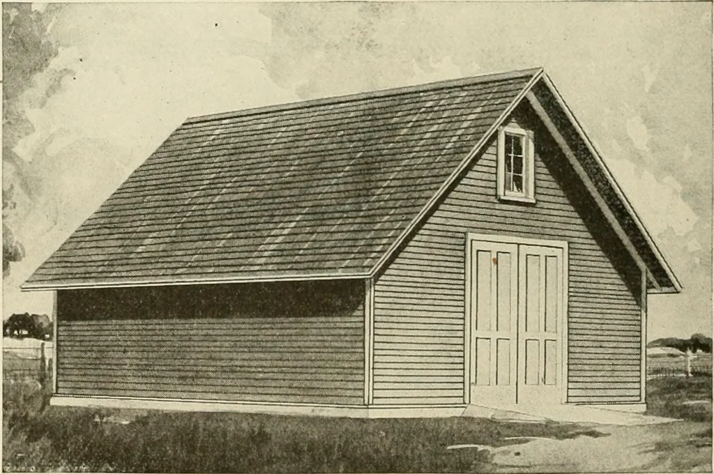 An illustration from Guaranteed building plans with interior views and details : a standard collection of new, original and artistic designs of cottages, bungalows, residences and flats of frame, brick, cement, plaster, concrete blocks, hollow tile, stucco, etc. and farm buildings of all descriptions together with interior and exterior details and interior views arranged and described by William A. Radford., 1915, leaf 221