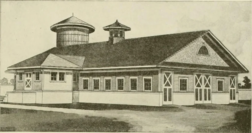 An illustration from Guaranteed building plans with interior views and details : a standard collection of new, original and artistic designs of cottages, bungalows, residences and flats of frame, brick, cement, plaster, concrete blocks, hollow tile, stucco, etc. and farm buildings of all descriptions together with interior and exterior details and interior views arranged and described by William A. Radford., 1915, leaf 226