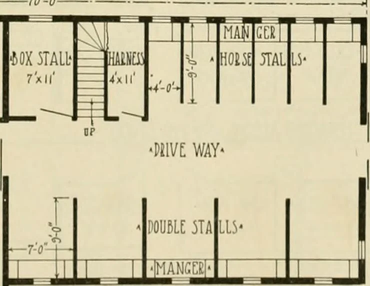 An illustration from Guaranteed building plans with interior views and details : a standard collection of new, original and artistic designs of cottages, bungalows, residences and flats of frame, brick, cement, plaster, concrete blocks, hollow tile, stucco, etc. and farm buildings of all descriptions together with interior and exterior details and interior views arranged and described by William A. Radford., 1915, leaf 228