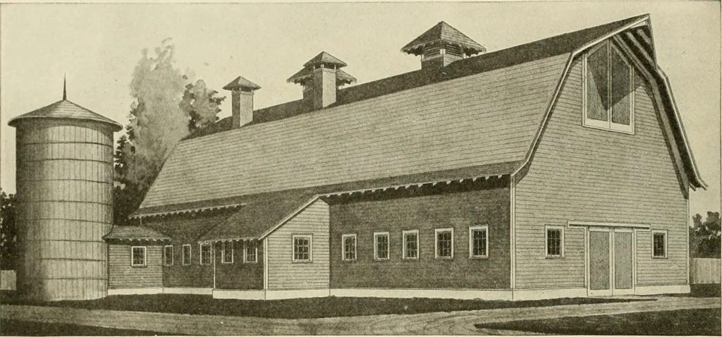 An illustration from Guaranteed building plans with interior views and details : a standard collection of new, original and artistic designs of cottages, bungalows, residences and flats of frame, brick, cement, plaster, concrete blocks, hollow tile, stucco, etc. and farm buildings of all descriptions together with interior and exterior details and interior views arranged and described by William A. Radford., 1915, leaf 229