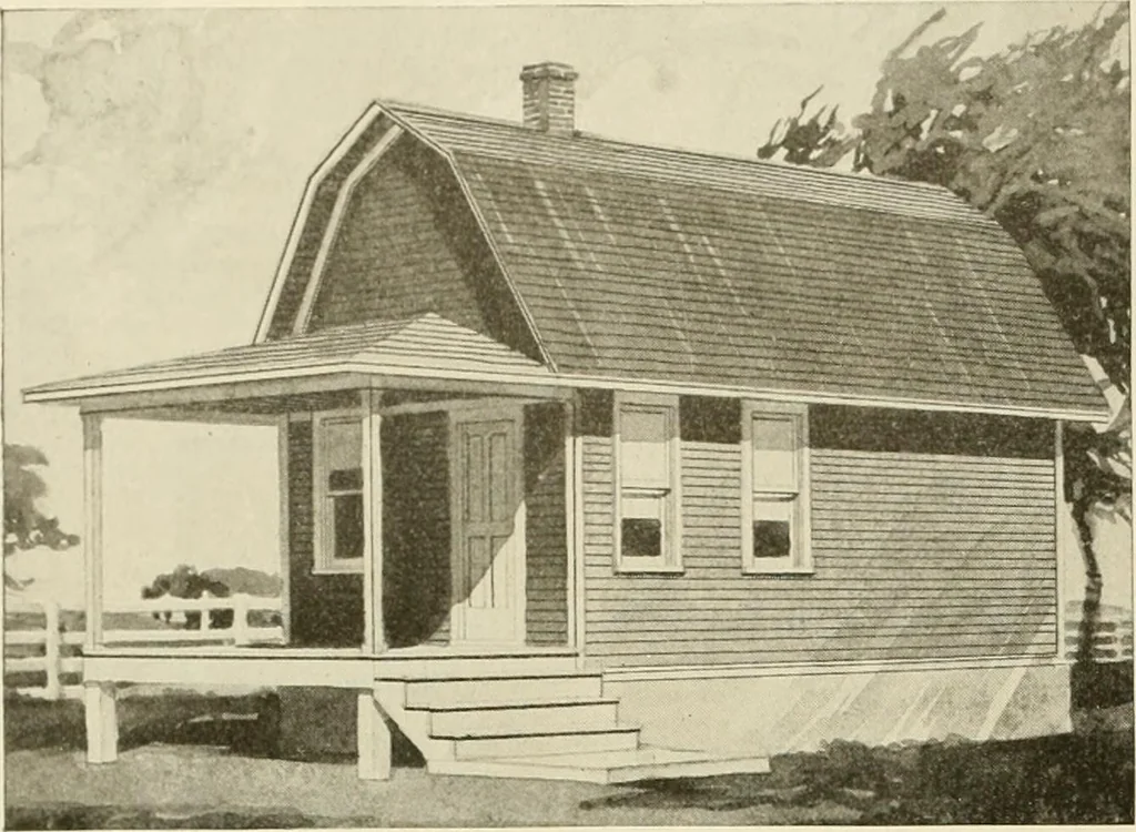 An illustration from Guaranteed building plans with interior views and details : a standard collection of new, original and artistic designs of cottages, bungalows, residences and flats of frame, brick, cement, plaster, concrete blocks, hollow tile, stucco, etc. and farm buildings of all descriptions together with interior and exterior details and interior views arranged and described by William A. Radford., 1915, leaf 239