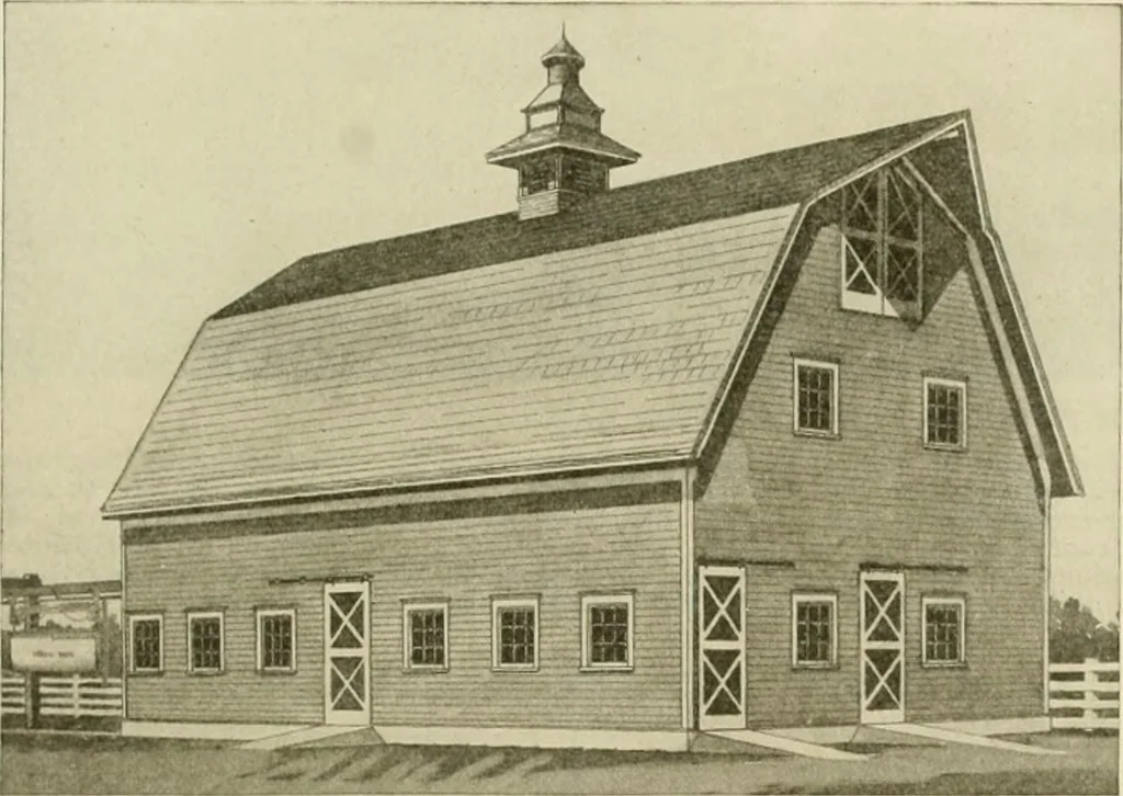 An illustration from Guaranteed building plans with interior views and details : a standard collection of new, original and artistic designs of cottages, bungalows, residences and flats of frame, brick, cement, plaster, concrete blocks, hollow tile, stucco, etc. and farm buildings of all descriptions together with interior and exterior details and interior views arranged and described by William A. Radford., 1915, leaf 242