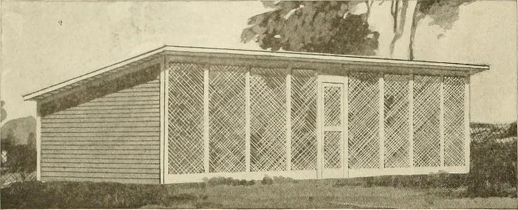 An illustration from Guaranteed building plans with interior views and details : a standard collection of new, original and artistic designs of cottages, bungalows, residences and flats of frame, brick, cement, plaster, concrete blocks, hollow tile, stucco, etc. and farm buildings of all descriptions together with interior and exterior details and interior views arranged and described by William A. Radford., 1915, leaf 249