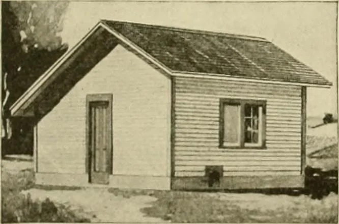 An illustration from Guaranteed building plans with interior views and details : a standard collection of new, original and artistic designs of cottages, bungalows, residences and flats of frame, brick, cement, plaster, concrete blocks, hollow tile, stucco, etc. and farm buildings of all descriptions together with interior and exterior details and interior views arranged and described by William A. Radford., 1915, leaf 250